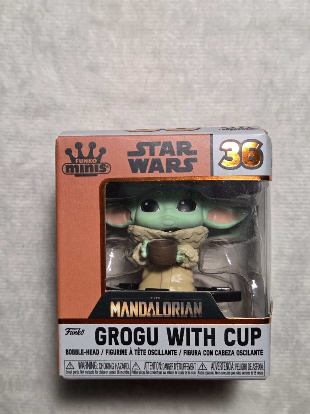 Funko Grogu With Cup Green Bobble-Head Collectible Figure Mandalorian #36